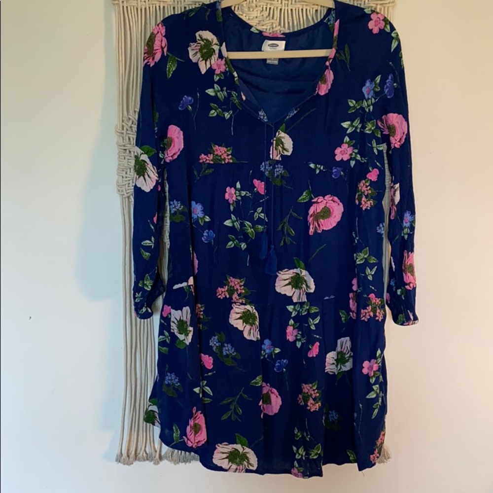 Blue and pink floral dress SZ S